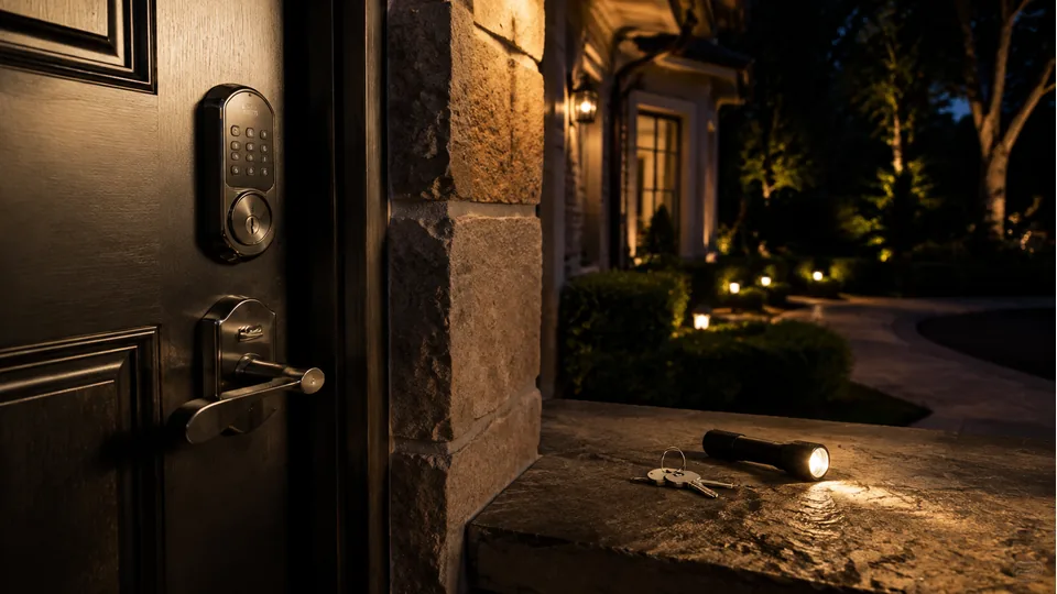 Editorial image of secure entry hardware for 24-hour emergency locksmith guidance in Atherton