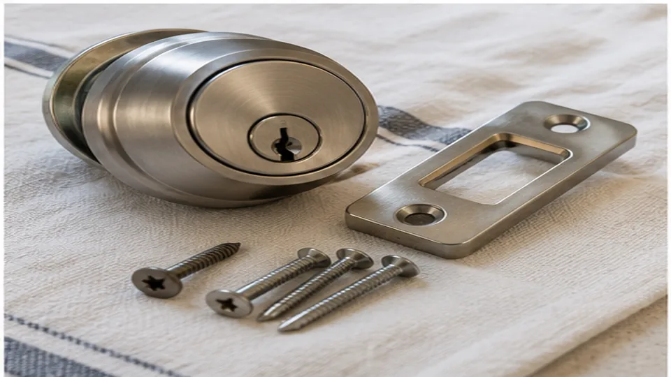 Editorial image of secure entry hardware for emergency lock repair guidance in Atherton