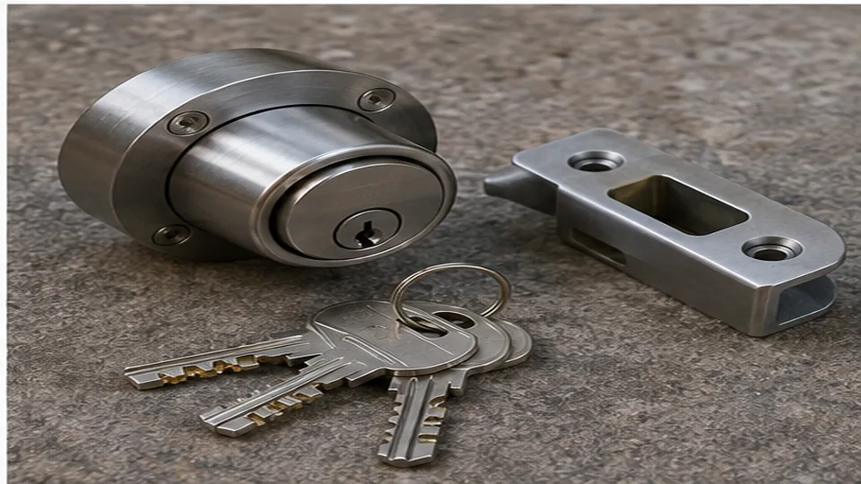 Editorial image of residential door lock hardware and keys for high-security locks planning in Atherton