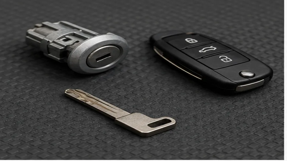 Editorial image of vehicle key and lock details for ignition key replacement planning in Atherton