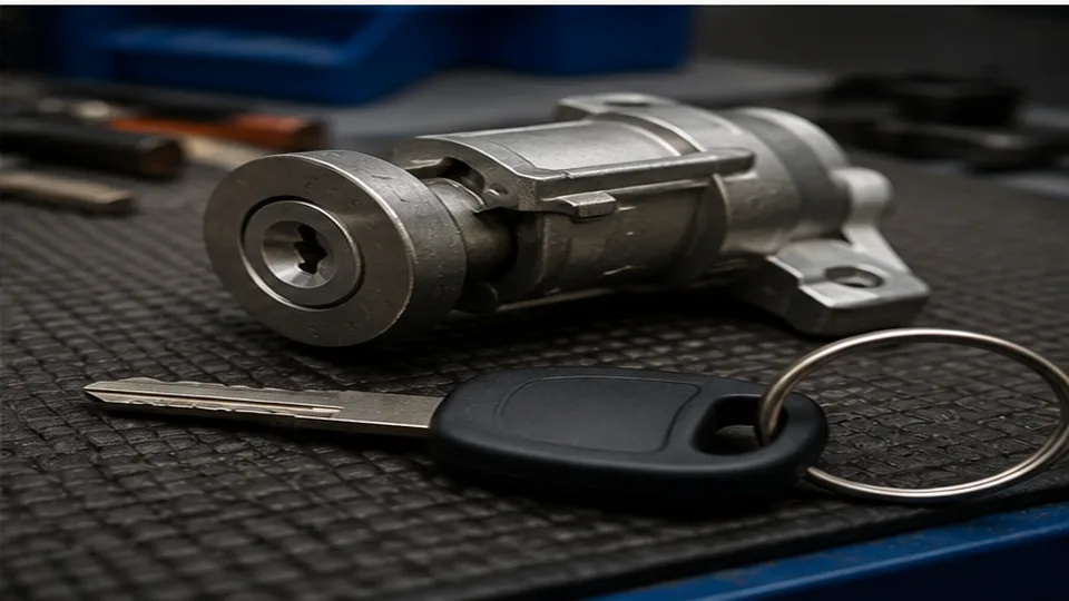 Editorial image of vehicle key and lock details for ignition repair planning in Atherton