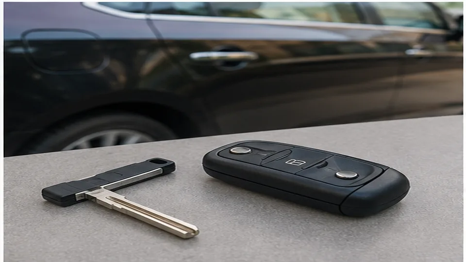 Editorial image of vehicle key and lock details for lost car key replacement planning in Atherton