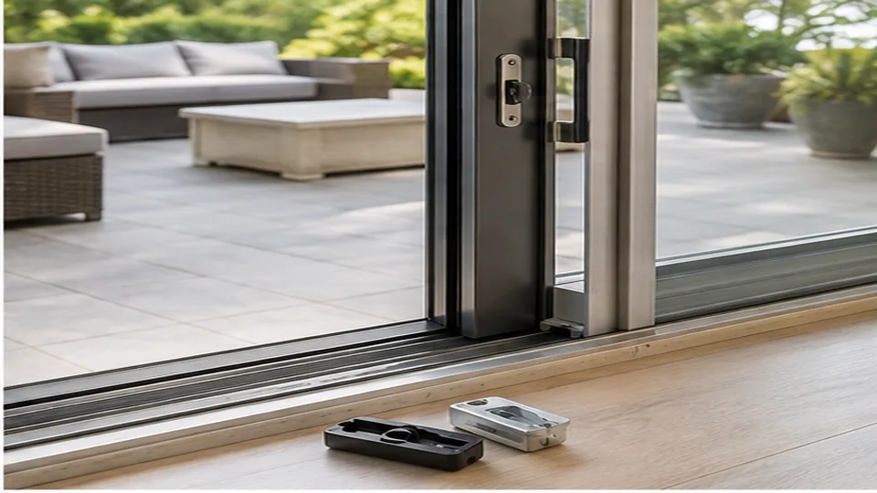 Editorial image of residential door lock hardware and keys for patio and sliding-door locks planning in Atherton