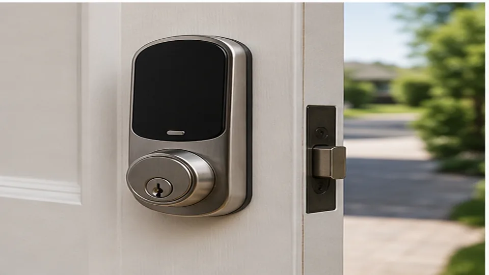 Editorial image of residential door lock hardware and keys for smart lock installation planning in Atherton